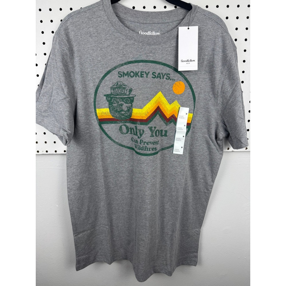 Goodfellow & Co Smokey Bear Only You Graphic T-Shirt Gray Mens Medium NEW